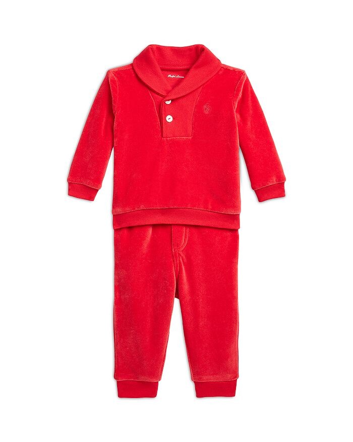

Велюровый комплект из пуловера и брюк для мальчика Ralph Lauren – для малышей, красный