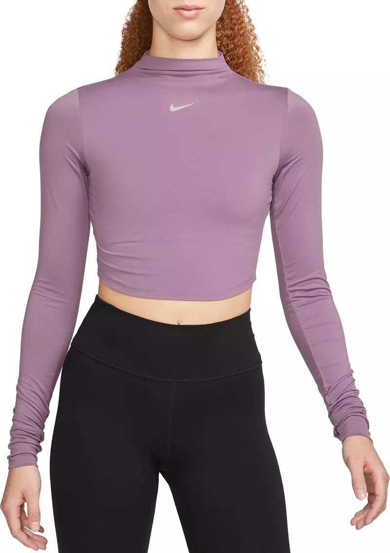 

Женский укороченный топ с длинными рукавами Nike One Dri-FIT Luxe, фиолетовый