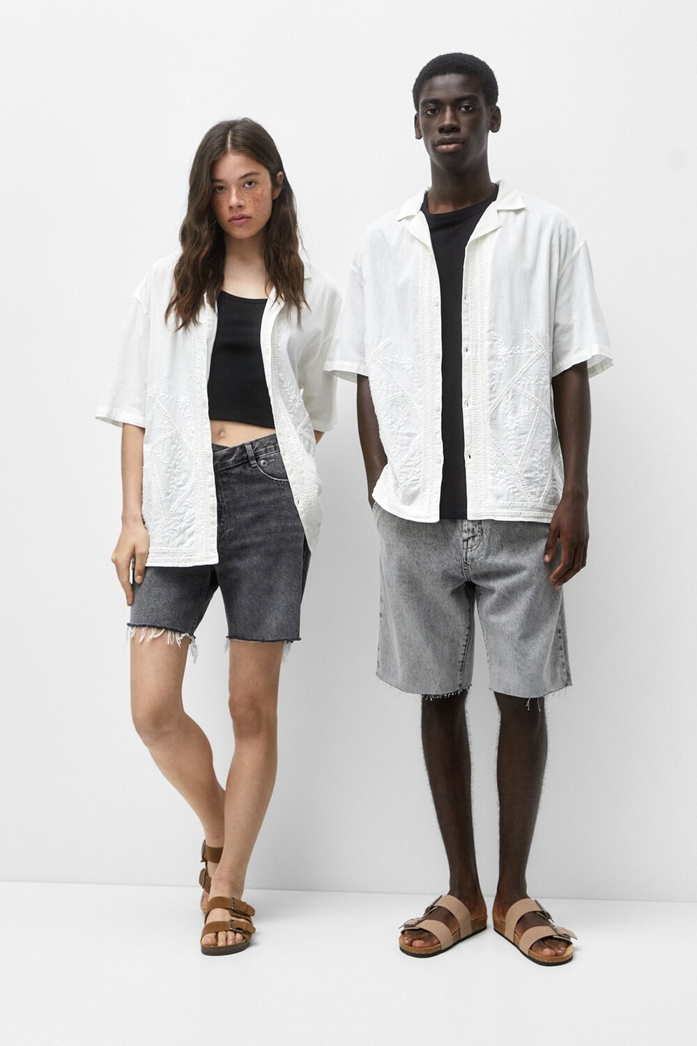 

Рубашка PULL&BEAR, белый