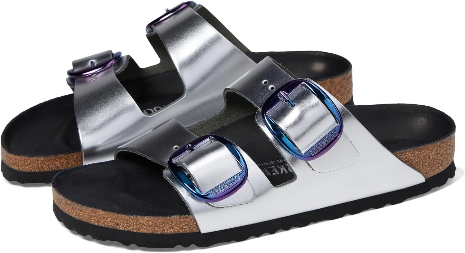 

Сандалии Birkenstock Arizona Big Buckle - Metallic Leather, цвет Metallic Silver