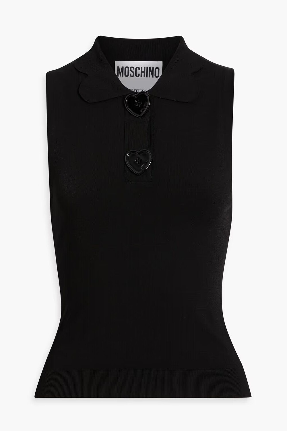 

Топ из джерси, украшенный пуговицами Moschino, черный
