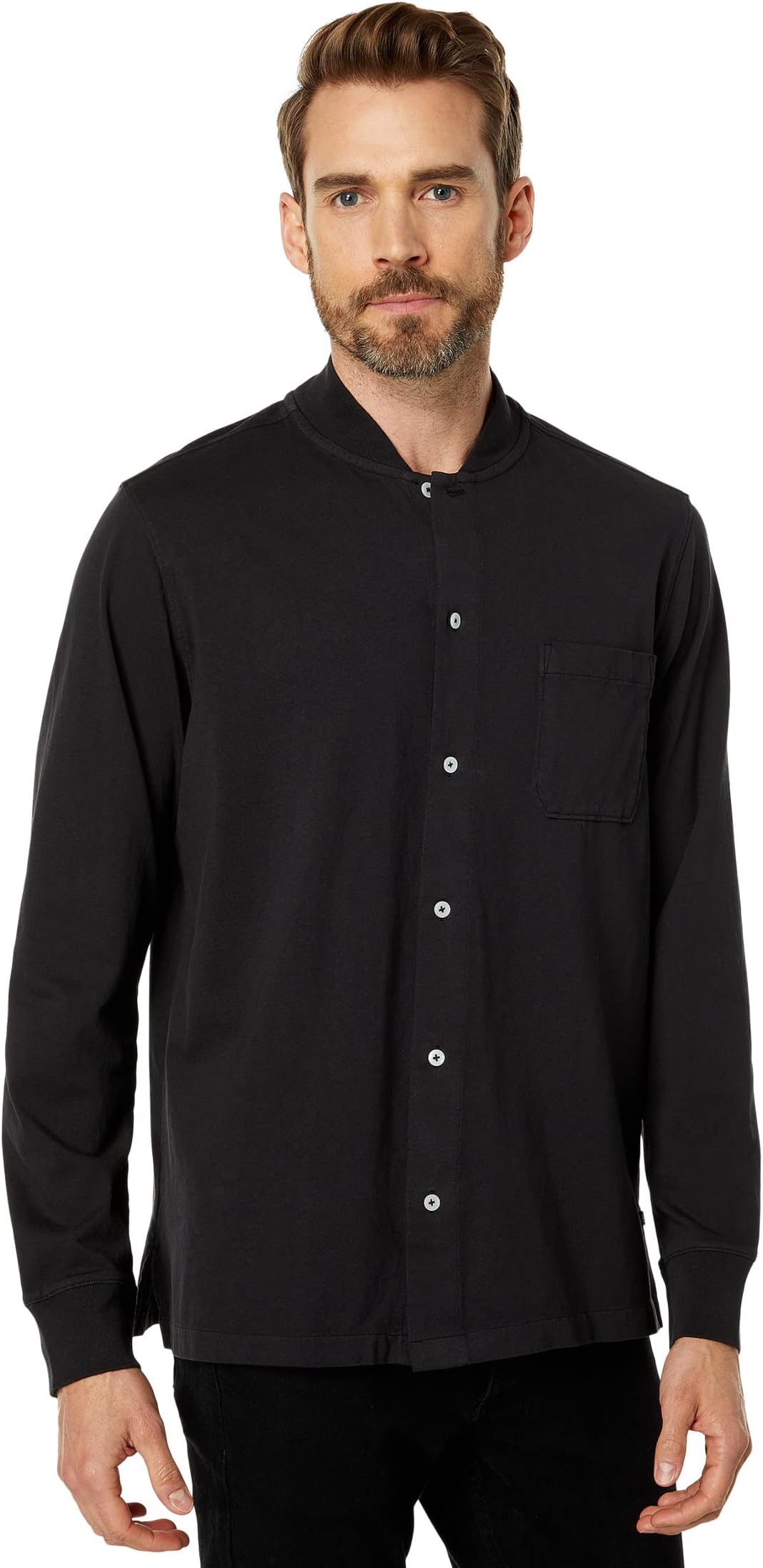 Рубашка с длинным рукавом и воротником в рубчик Good Man Brand, черный кроссовки lumberjack man black sneaker klan 1pr black