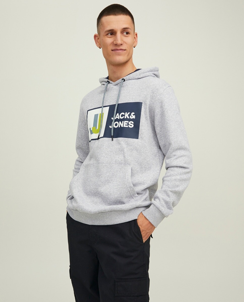 

Мужская толстовка с капюшоном Jack & Jones, серый