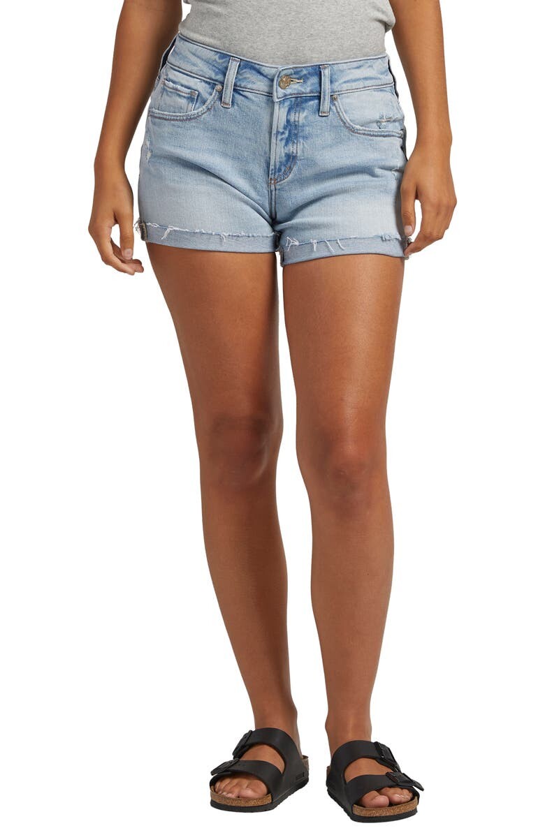 

Джинсовые шорты бойфренда с отворотами на манжетах SILVER JEANS CO.