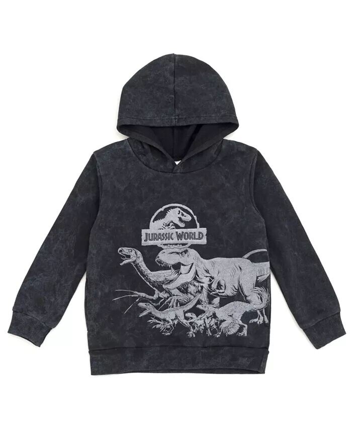 

Флисовый пуловер с капюшоном и динозавром T-Rex для мальчиков Jurassic World, серый