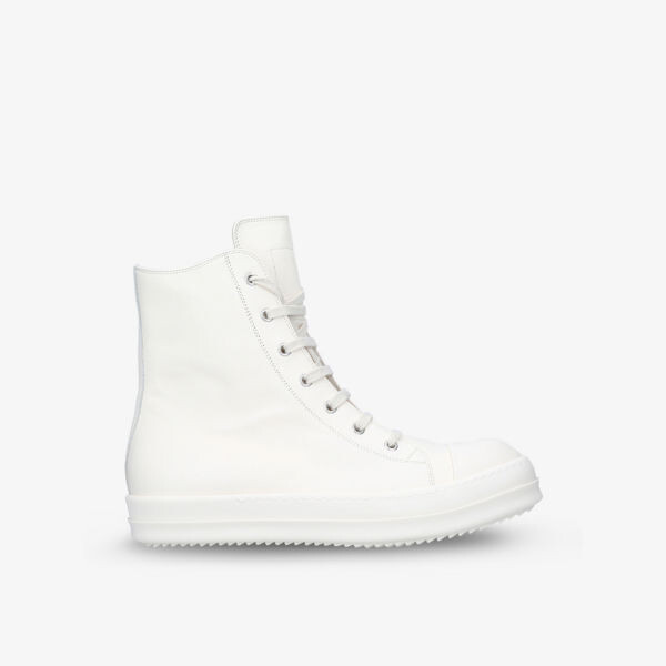 

Высокие кроссовки из зернистой кожи на шнуровке Rick Owens, белый