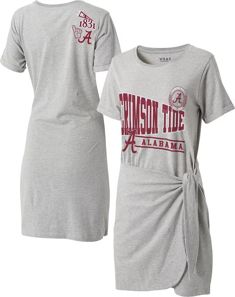 

Женское платье-футболка с узлом Wear By Erin Andrews Alabama Crimson Tide Grey