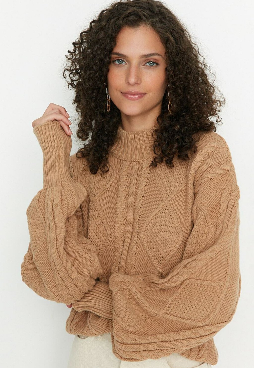 Вязаный свитер Trendyol, цвет brown