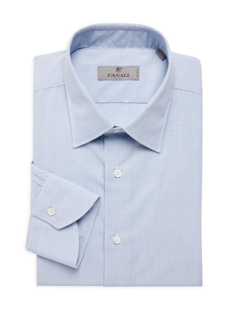 

Классическая рубашка в клетку Modern Fit Canali, синий