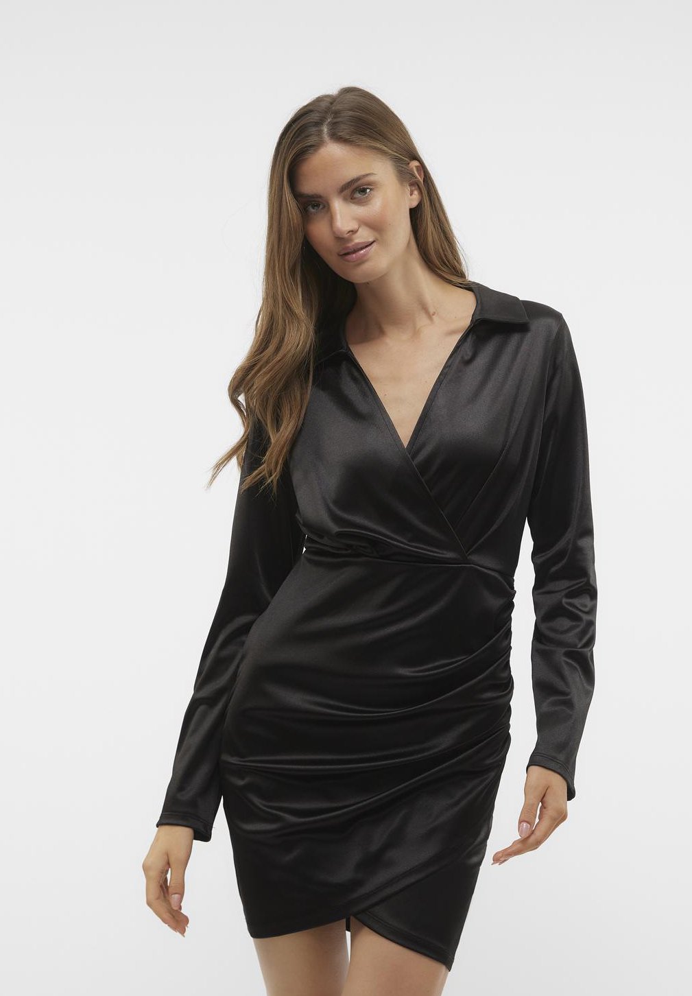 Элегантное платье Vmmariam Collar Short Dress Vero Moda, черный