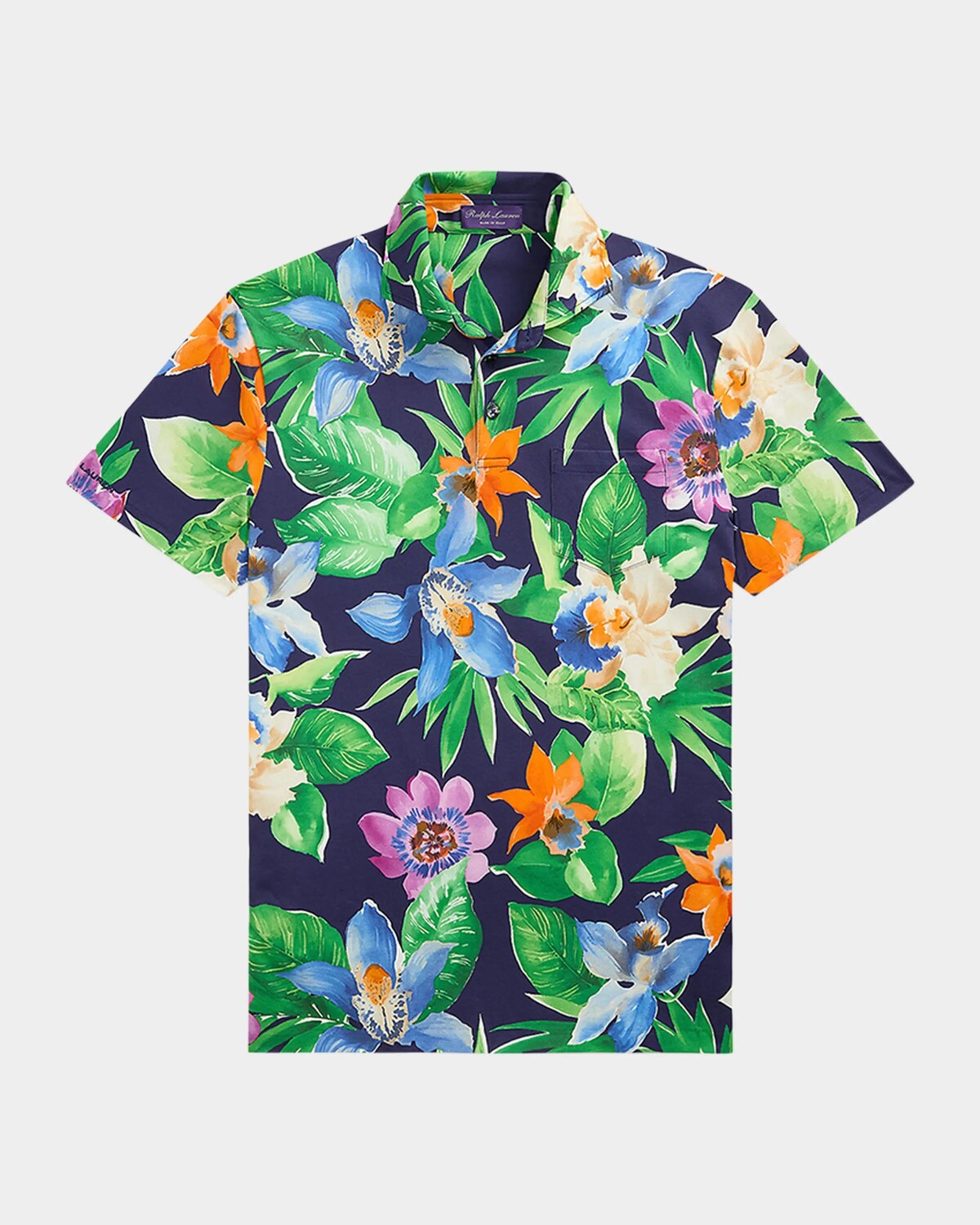 

Мужская рубашка-поло из тропического джерси Ralph Lauren Purple Label, темно-синий