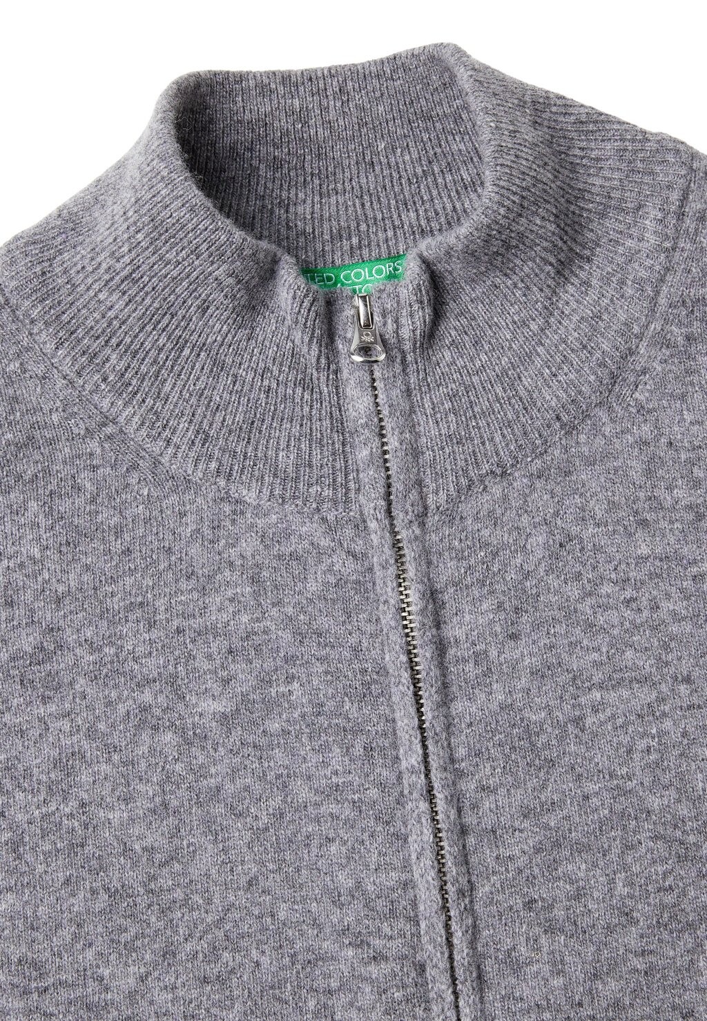 

Кардиган FULL ZIP PLAIN WITH CHAINSTITCH LOGO ON BACK NECK EDGE United Colors of Benetton, серый