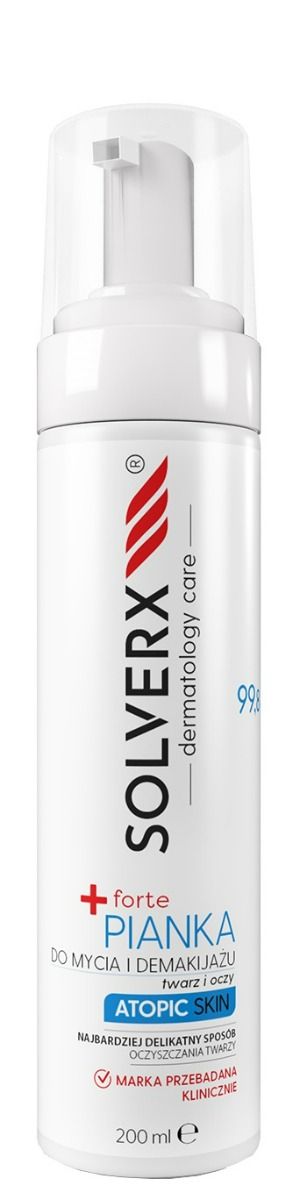 цена Solverx Atopic Skin Forte пена для умывания лица, 200 ml