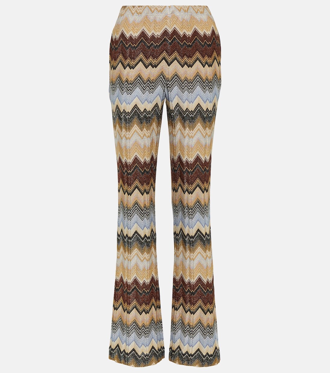 

Прямые брюки металлизированной вязки с зигзагом Missoni, мультиколор