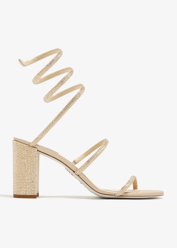 

Сандалии René Caovilla Cleo Crystal-Embellished, золотой