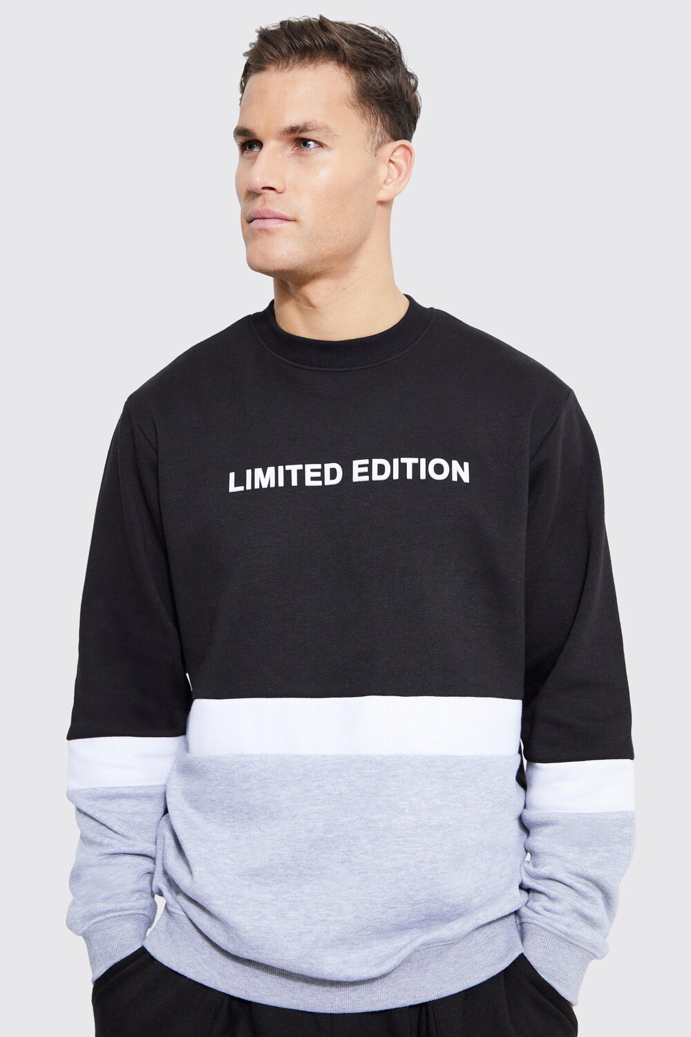 

Легкая толстовка стандартного кроя color block Boohoo, черный