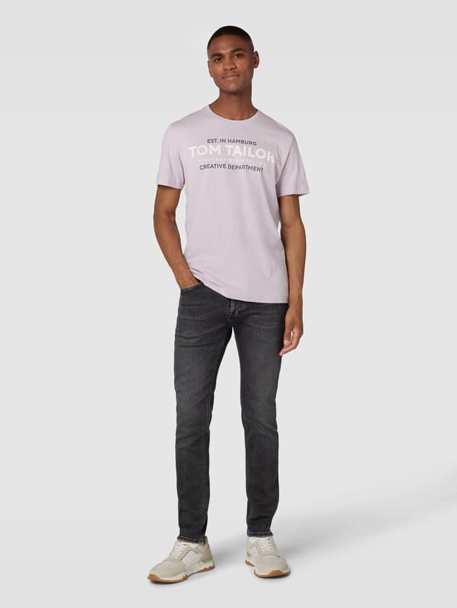 

Футболка с принтом этикетки Tom Tailor, сирень