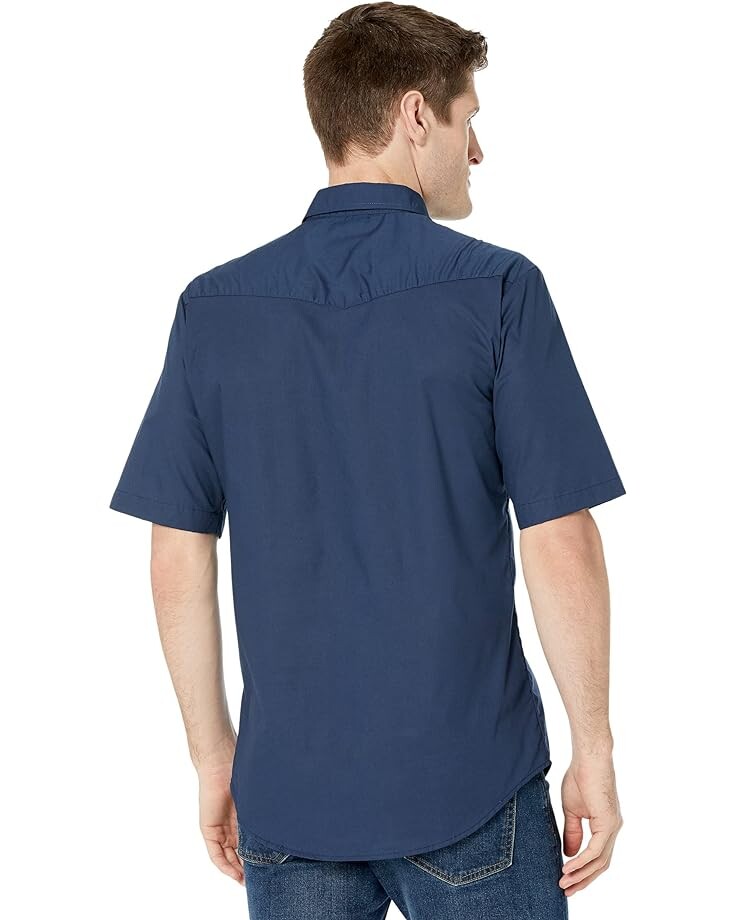 

Рубашка Roper Cotton/Poly Short Sleeve Solid Navy Blue Western Shirt, синий