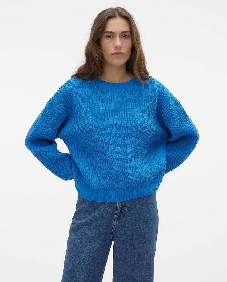 

Женский вязаный свитер с круглым вырезом Vero Moda, синий