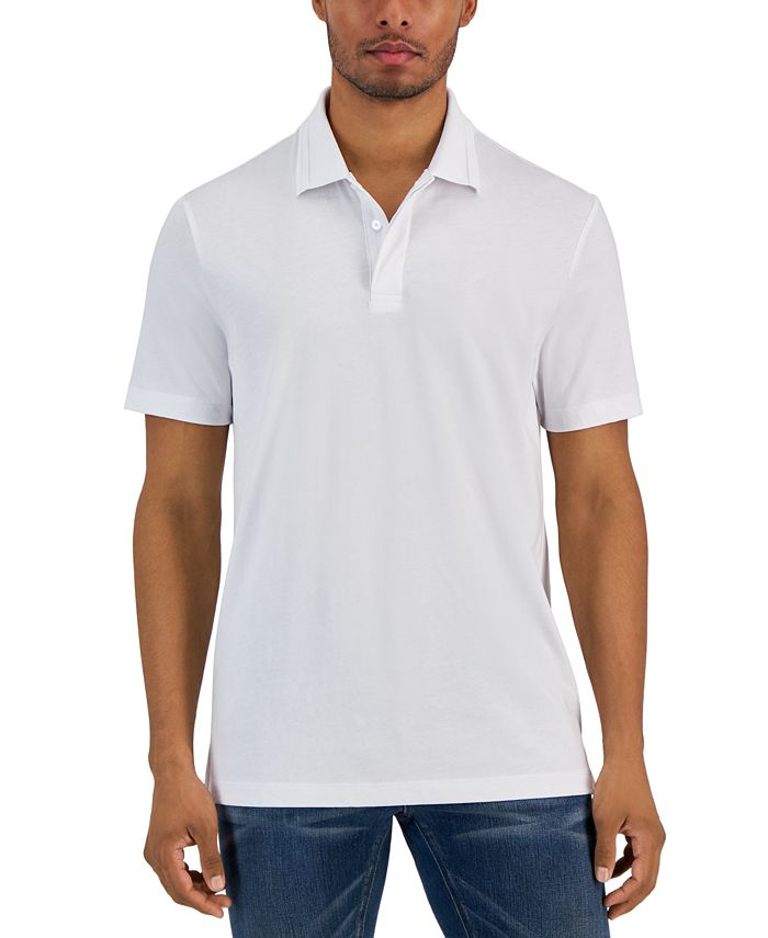 Мужская мерсеризованная рубашка-поло обычного кроя Alfani, белый