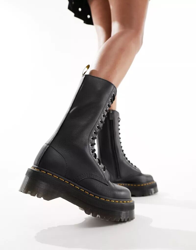 

Доктор Ботинки Martens Quad с 14 люверсами в цвете Pisa Black Dr Martens