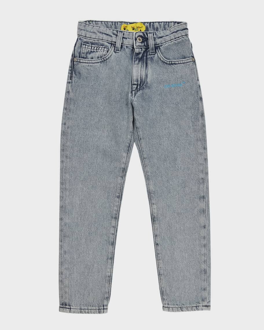 

Джинсы прямого кроя с логотипом Helvetica для мальчика, размеры 4–12 Off-White