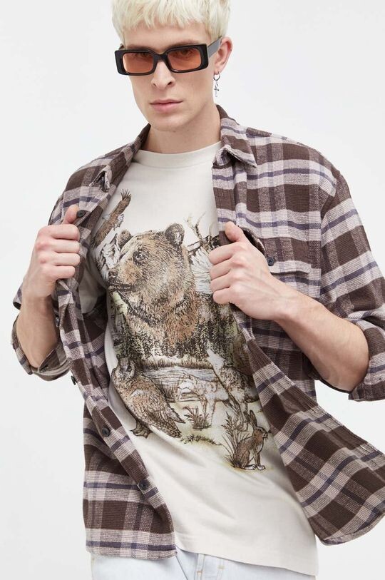 

Рубашка из хлопка Abercrombie & Fitch, коричневый