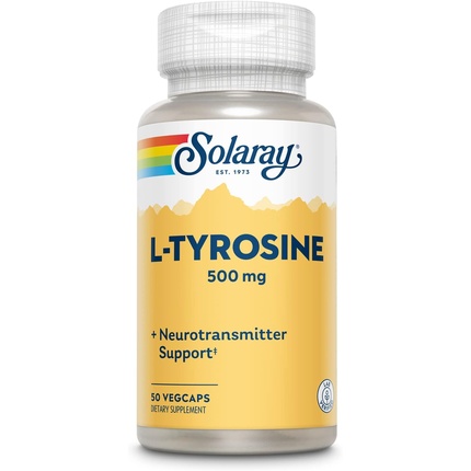 Тирозин 500 мг 50 капсул, Solaray solaray l тирозин 500 мг 50 вегетарианских капсул