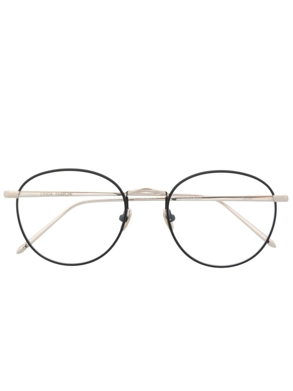 

Linda Farrow Harrison round-frame glasses, серебристый