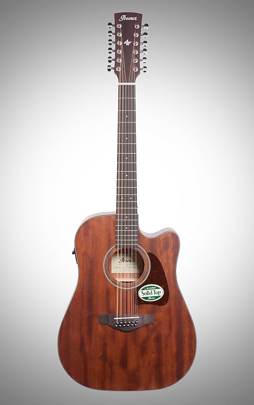 цена Акустическая гитара Ibanez Artwood AW5412 12-String Acoustic-Electric Guitar, Open Pore Natural