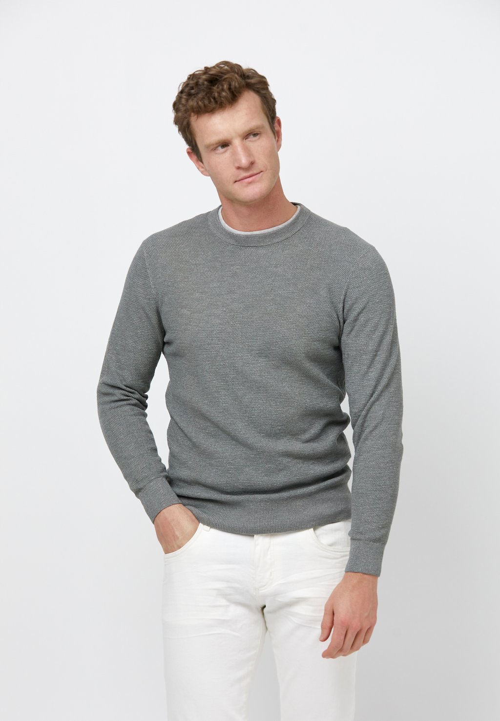 Вязаный свитер CREW-NECK PROFUOMO, цвет mid green вязаный свитер crew neck profuomo цвет grey