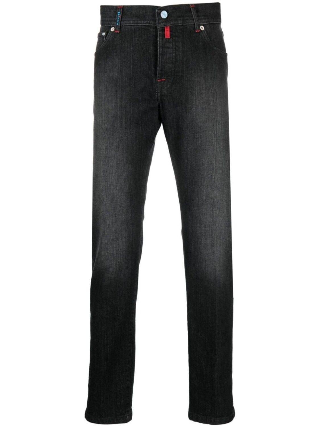 

Kiton прямые брюки с логотипом, черный