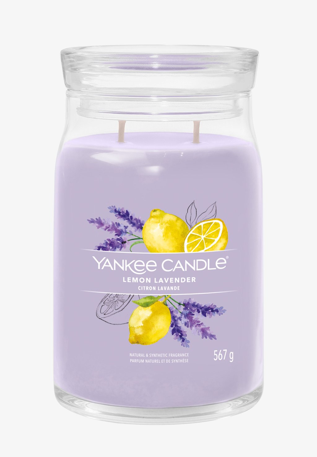 Ароматическая свеча Signature Large Jar Lemon Lavender Yankee Candle, фиолетовый ароматическая свеча signature large jar pink sands yankee candle розовый