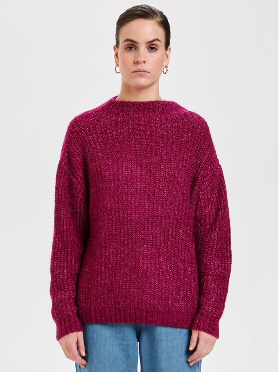 Пуловер свободного кроя Karen By Simonsen, фиолетовый кардиган свободного кроя karen by simonsen серый