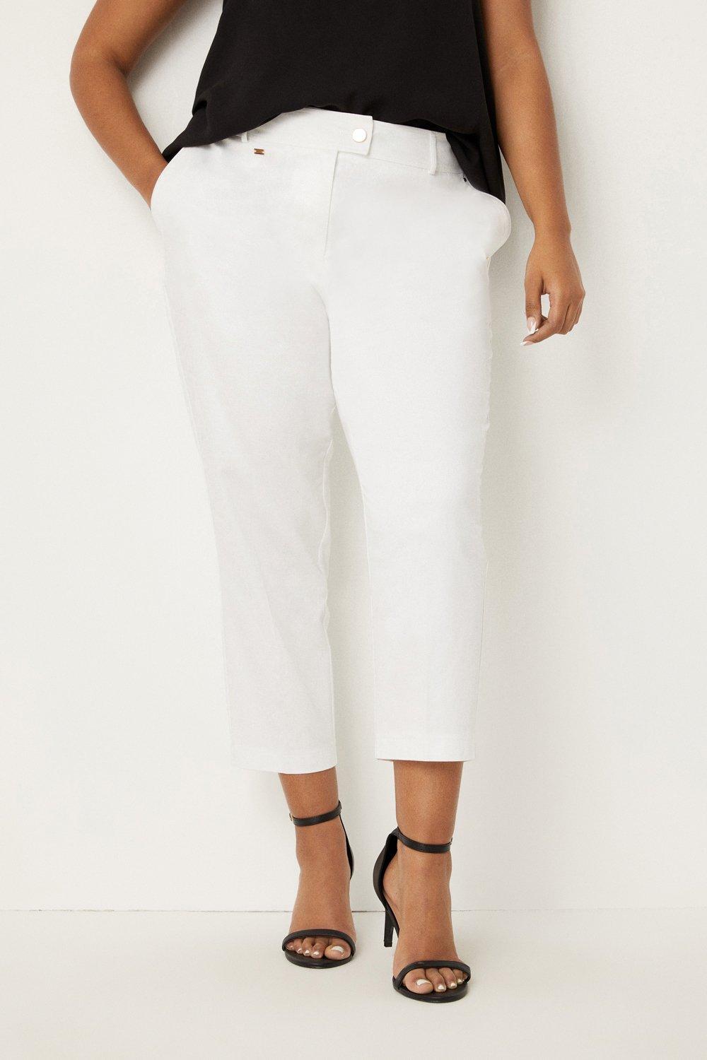 Укороченные эластичные брюки Curve Wallis, белый