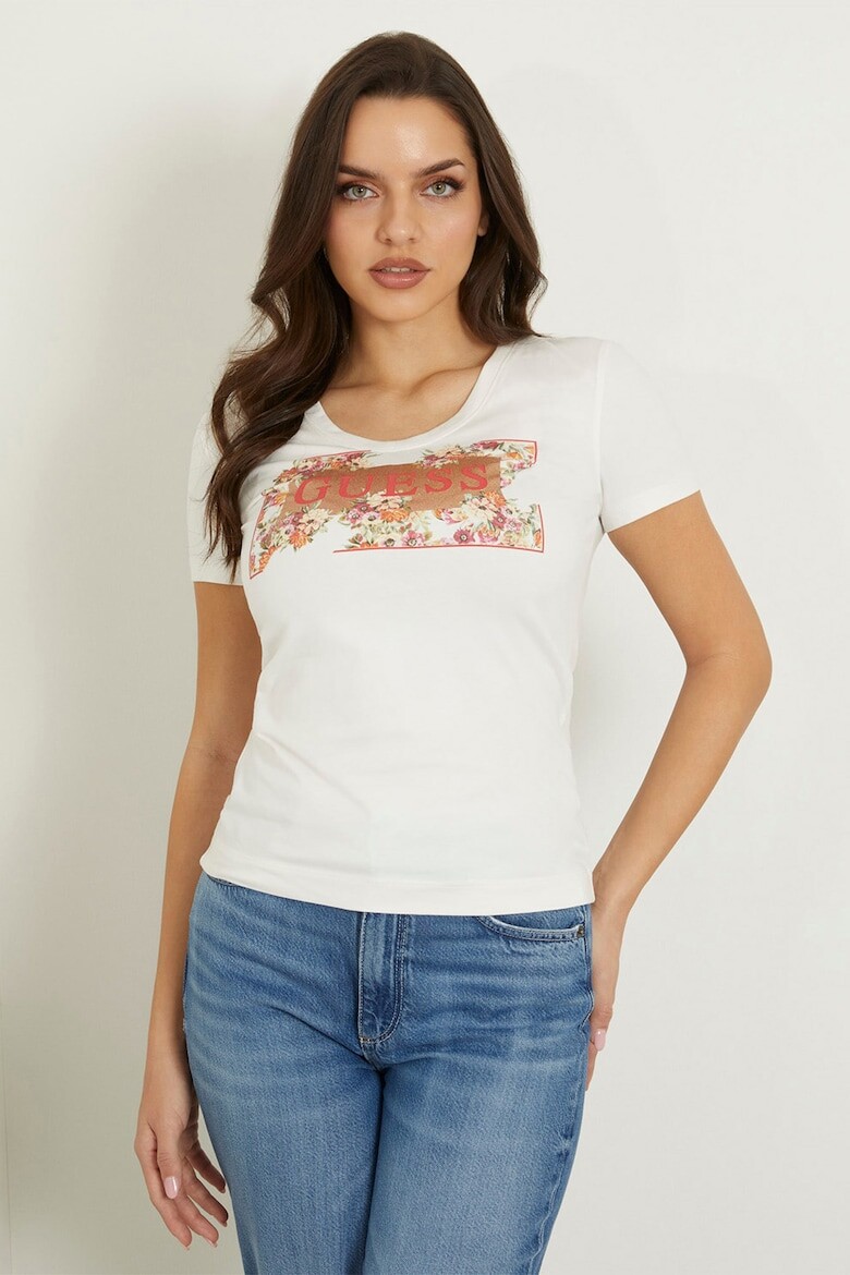 

Футболка с логотипом и шпицем Guess, белый