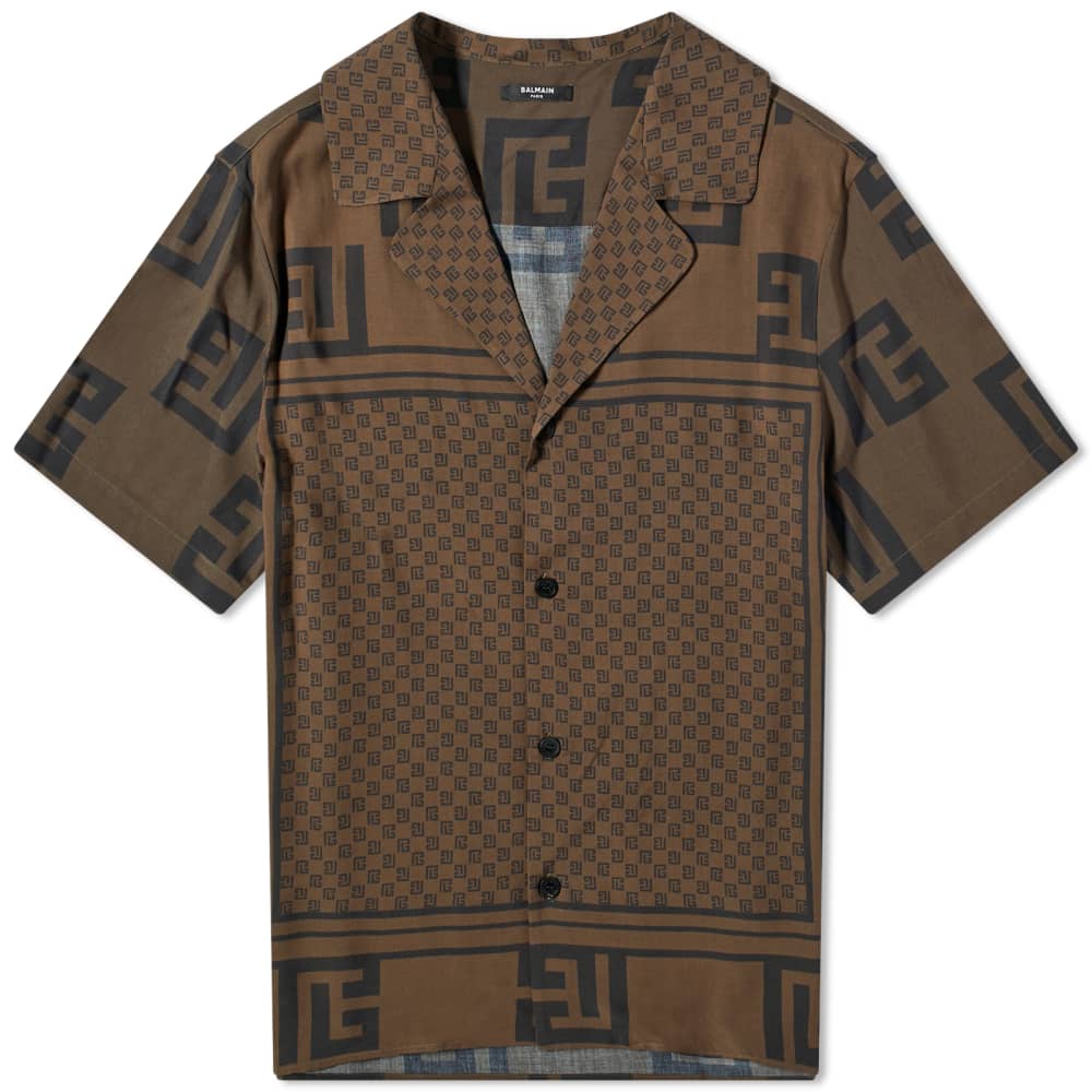 Balmain Шарф Monogram Отпускная рубашка, коричневый