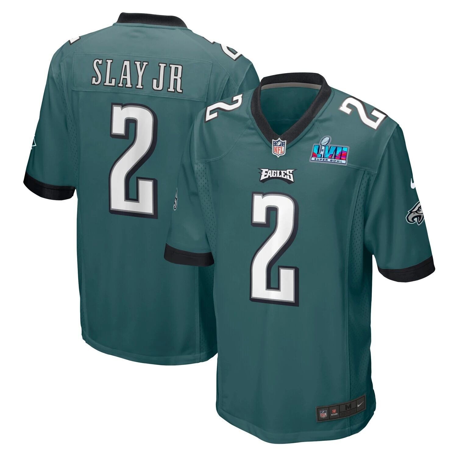 

Мужская игровая майка с нашивкой Darius Slay Jr. Midnight Green Philadelphia Eagles Super Bowl LVII Nike