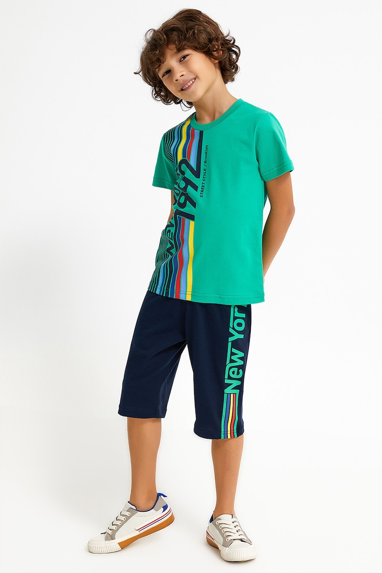 Хлопковая футболка и шорты-бермуды Roly Poly, зеленый поло roly размер 46 зеленый
