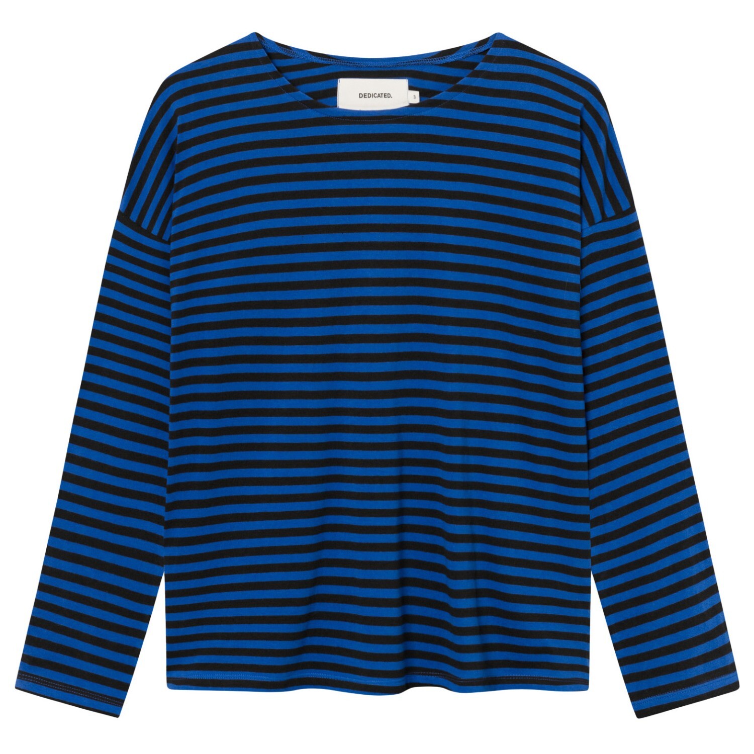 

Лонгслив Dedicated Top Humledal Stripes, цвет Black/Surf Blue