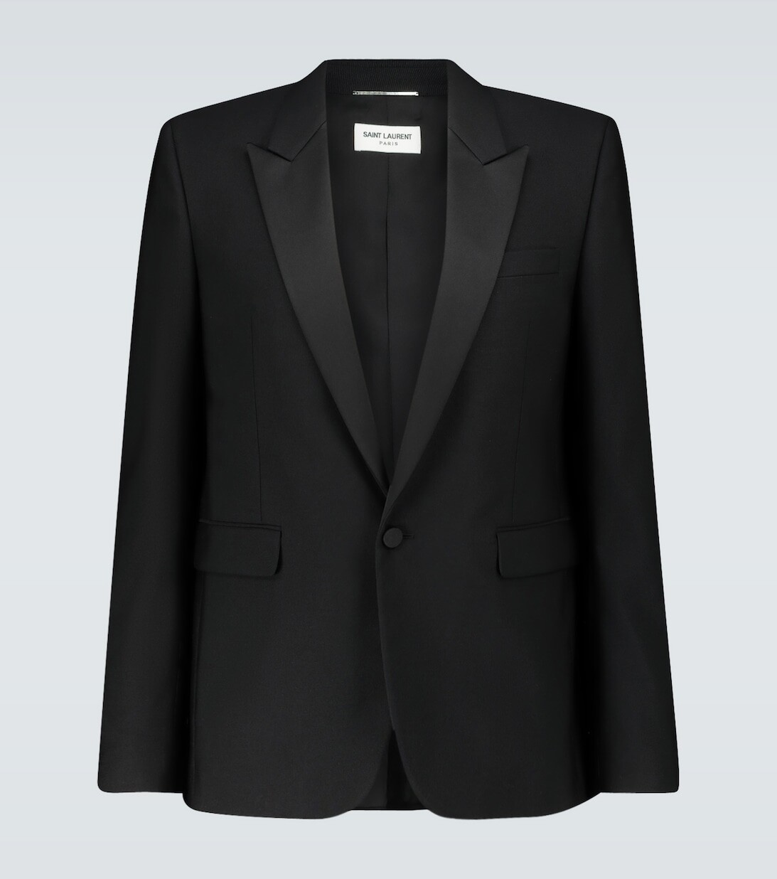 

Однобортный пиджак-смокинг Saint Laurent, черный
