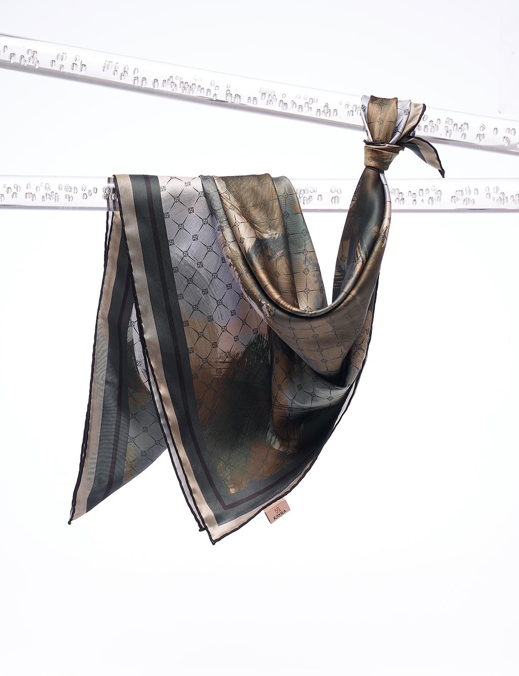 Шарф с Абстрактным Узором Зеленый Kayra плиссированный шарф с абстрактным узором монограммы серый kayra
