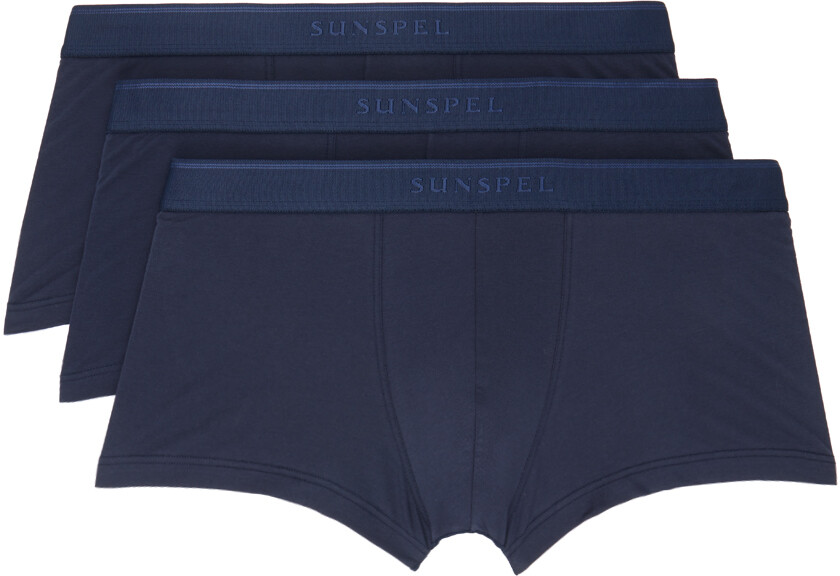 

Комплект из трех боксеров Sunspel, цвет Navy