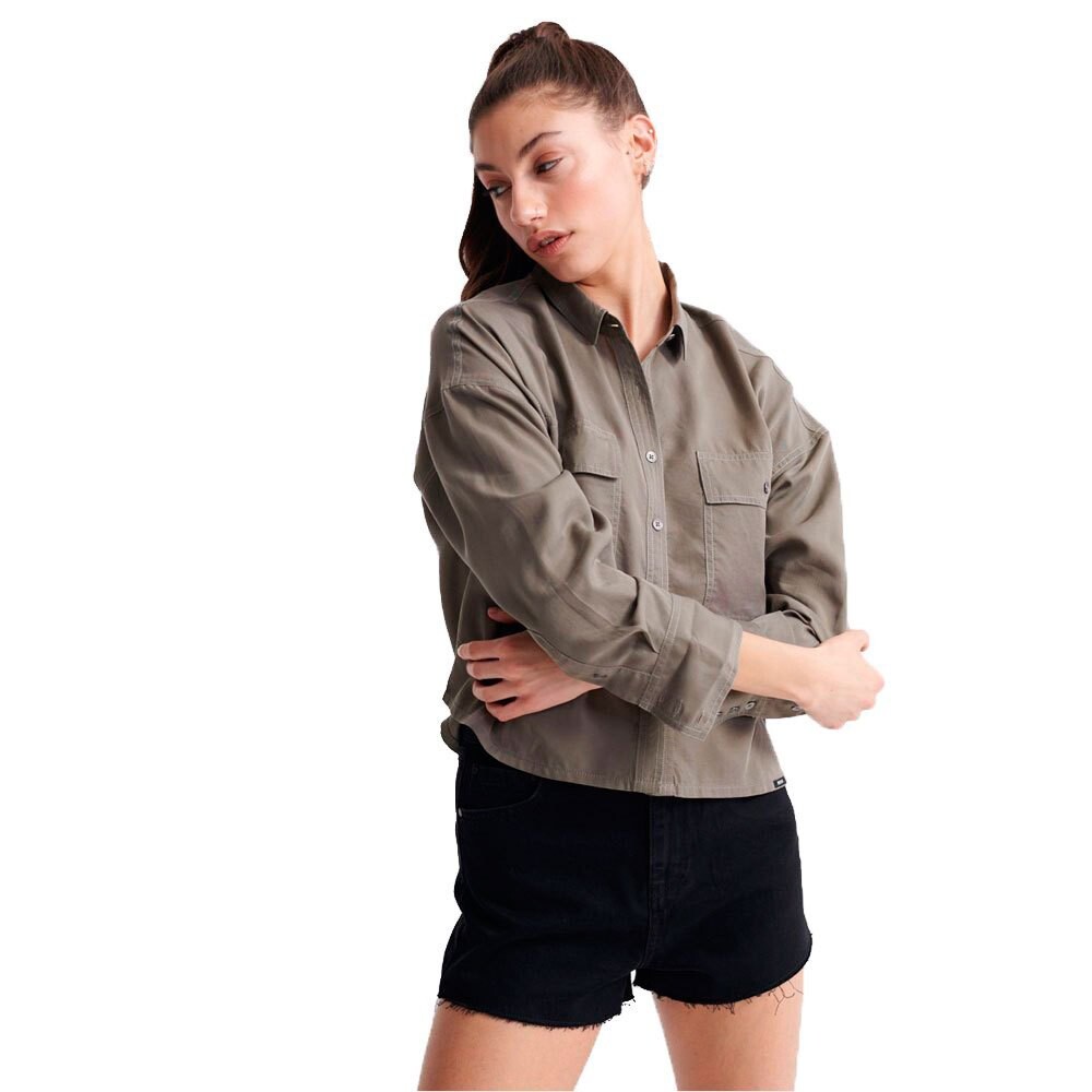 

Рубашка с длинным рукавом Superdry Desert Oversized, зеленый