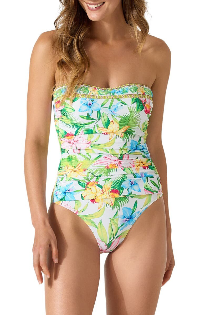 

Слитный купальник-бандо Orchid Garden TOMMY BAHAMA, белый