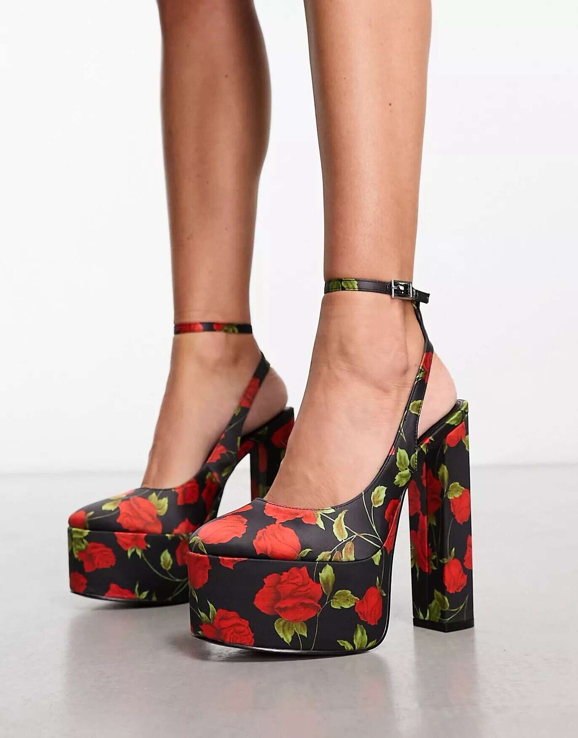 

Черно-красные высокие туфли на платформе ASOS Porter, Черный