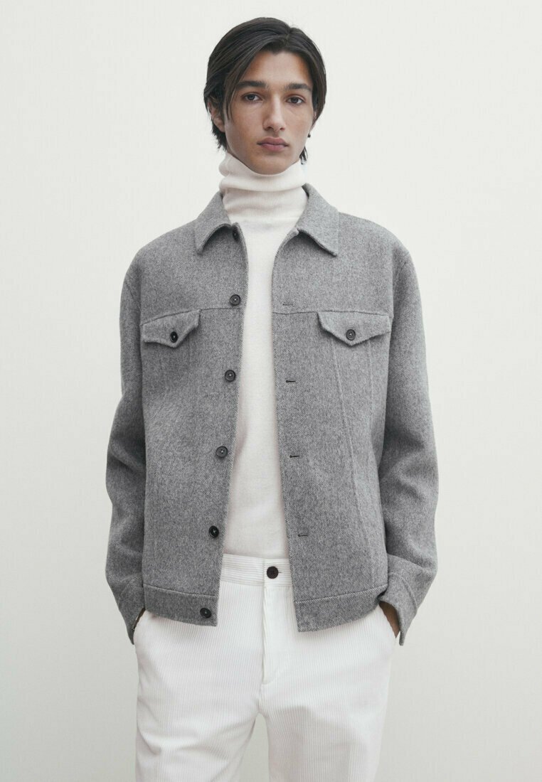 Легкая куртка Double-Faced Massimo Dutti, цвет grey куртка zara double faced черный