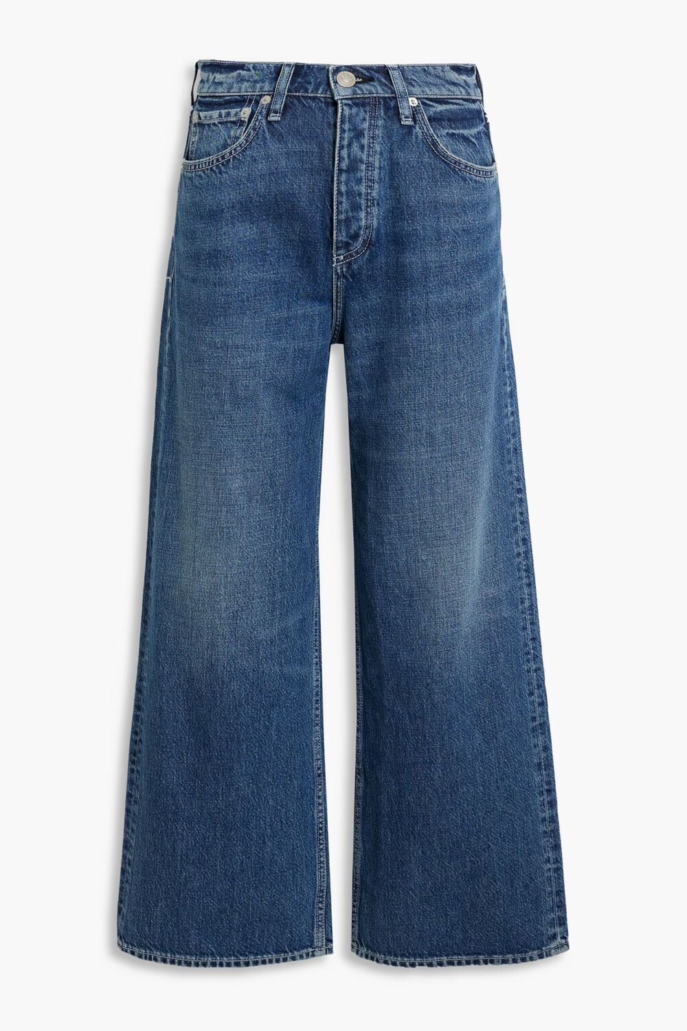 

Укороченные широкие джинсы Andi с высокой посадкой Rag & Bone, средний деним