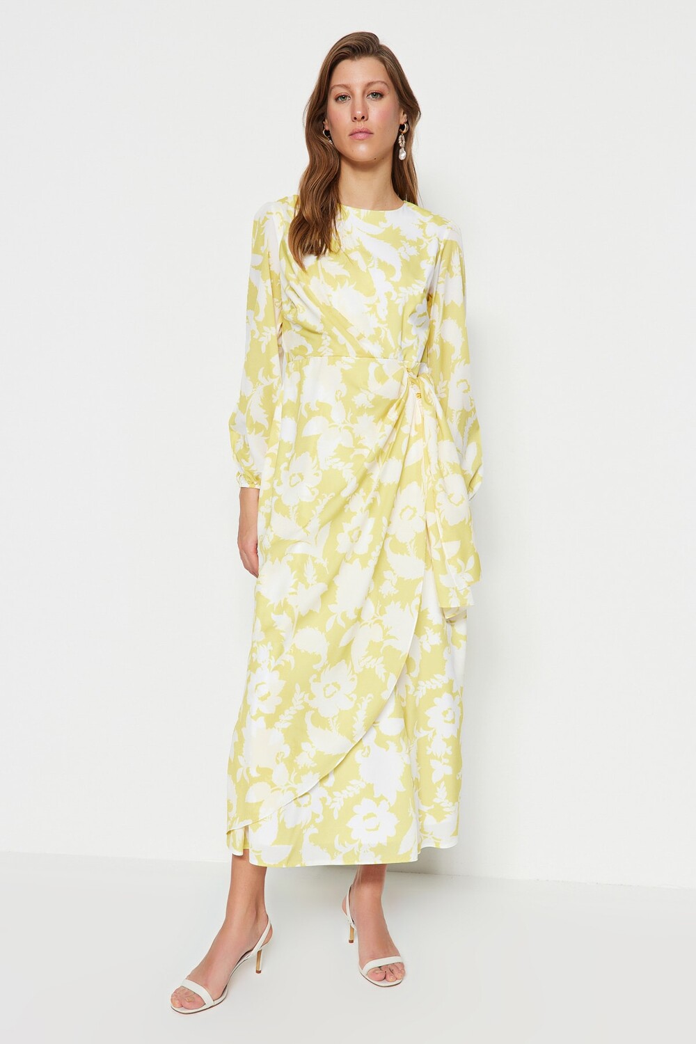 

Вечернее платье - Желтое - Макси Trendyol Modest, желтый, Черный