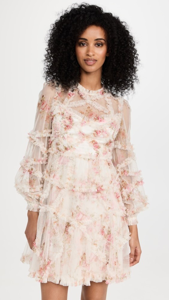 

Платье мини Needle & Thread Trailing Blooms Ruffle
